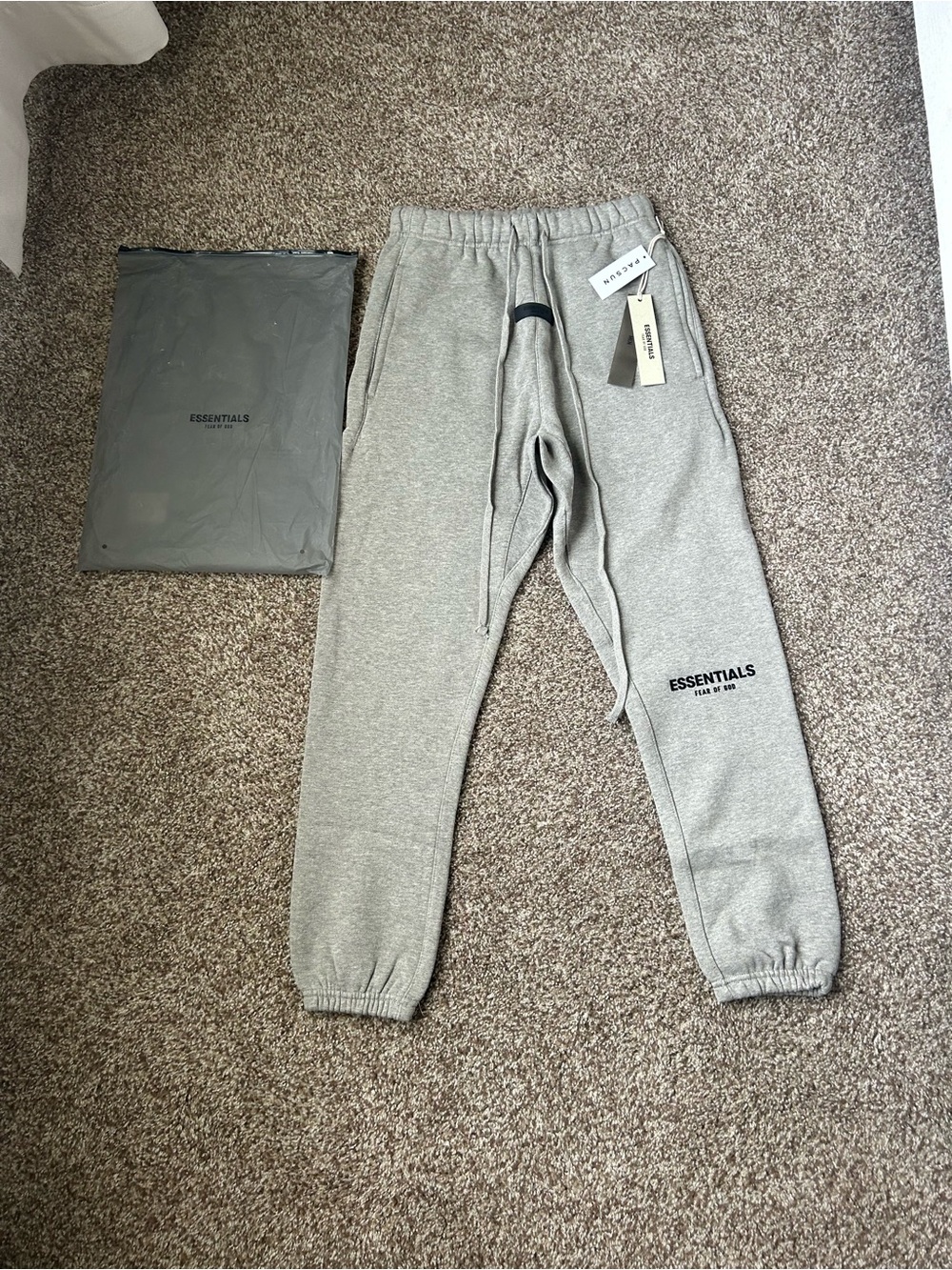Essentials Light Gray Logo Sweatpants
